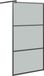 vidaXL Inloopdouchewand 115x195 cm donker ESG-glas zwart