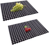 Sans marque Tapis d'évier en PVC - Rectangulaire - Noir - 30 x 40 cm - 2 Pièces