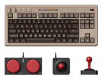8Bitdo C64 Edition Toetsenbord Gamen USB + RF Wireless + Bluetooth QWERTY Brits Engels Grijs
