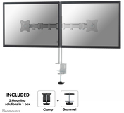 Neomounts NM-D135DSILVER Monitorarm - Dual - 10-27" - Zilver