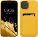 kwmobile telefoonhoesje geschikt voor iPhone 15 - Hoesje met pasjeshouder - TPU case in stralend geel