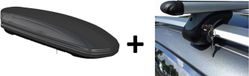 Coffre de toit 460 litres porte-bagages aluminium compatible avec Renault Clio Sportour à partir de 07 serrure