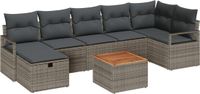 vidaXL Tuinbank Set 2 zitplekken Grijs Poly rotan
