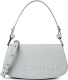 Coccinelle Leren Handtas Schoudertas Myrtha Maxi Log Mini Crossbody Bag Snow Lichtblauw