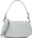 Coccinelle Leren Handtas Schoudertas Myrtha Maxi Log Mini Crossbody Bag Snow Lichtblauw
