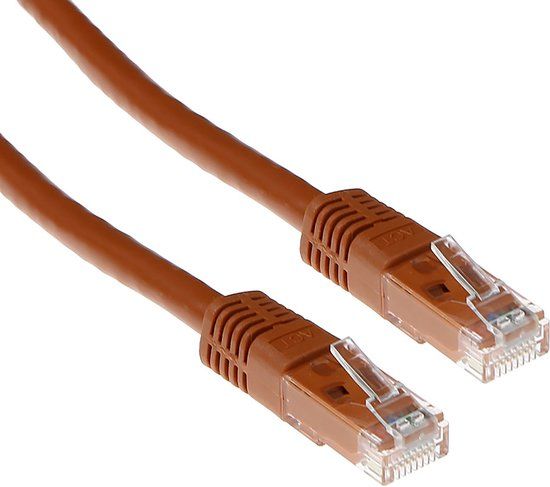 ACT Bruine 5 meter U/UTP CAT6 patchkabel met RJ45 connectoren IB1605