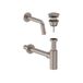 MAY Fonteinkraan Combiset Stilo Wandmodel Fonteinkraan, Designplug Always Open & Designsifon Geborsteld Nickel PVD