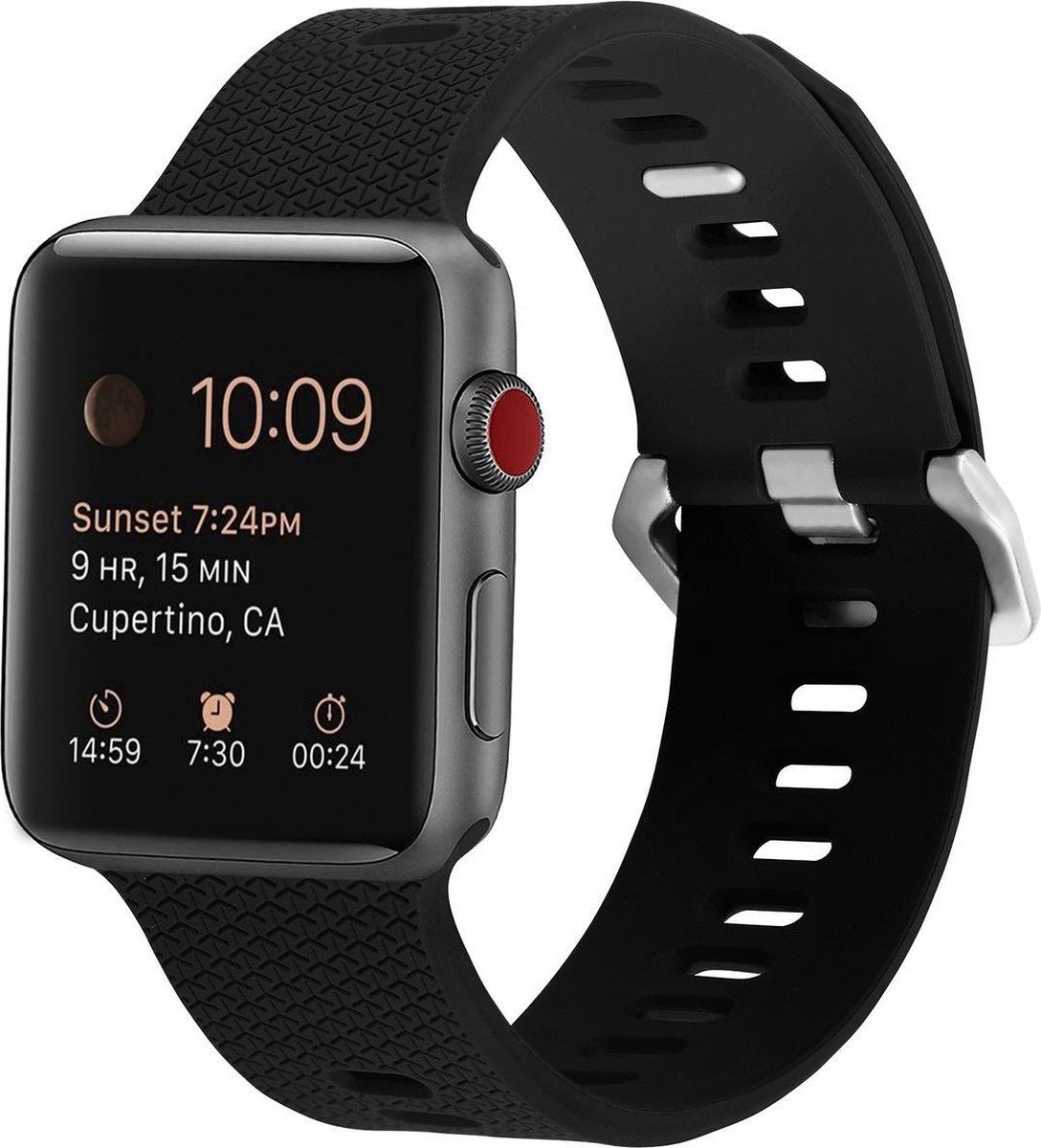 By Qubix Qubix Apple Watch Band - Silicone - Black - 38/40/41mm