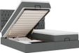vidaXL Ottoman Bed with Mattresses and LEDs 160x200cm Fabric Dark Grey