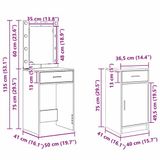 vidaXL Kaptafel Bruin 50 x 41 x 135 cm Bewerkt hout