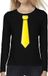 Bellatio Decorations Verkleed shirt voor dames - stropdas geel - zwart - carnaval - foute party XL