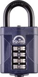 Squire Heavy Duty hangslot (CP50), hardste stalen beugel, combinatiehangslot met 4 wielen, gelegeerd staal voor corrosiebestendigheid, weerbestendig slot voor thuis, school en garage (blauw, 50 mm)