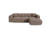 Canapé convertible angle droit 5 places en velours gaufré taupe