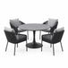 AVH-Collectie Flair Brightling dining tuinset 120xH75 cm 5 delig antraciet keramiek