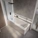 Hudson Reed Sandford Baignoire douche rectangulaire moderne - 160 x 70 cm - Pare-baignoire noir - Tablier frontal
