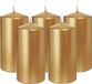 Trend Candles Bougie cylindrique/bougie tronc - 5x - or - 6 x 12 cm - 40 heures de combustion