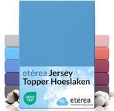 etérea Himmlische Qualität etérea Topper Jersey Hoeslaken 180x200 - 200x200 cm Oekotex Made in Green - 100% katoen - Lichtblauw