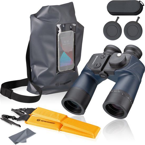 Bresser Binosail 7x50 Verrekijker - Incl. Kompas - Blauw