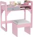 StarTech Bureau en stoel set voor kinderen - Ergonomisch verstelbaar bureau - Houten frame - Stoffen opbergruimte met planken en lade - Geschikt voor kinderen van 3 tot 8 jaar - Roze