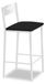 Tabouret de bar avec dossier, cuir synthétique, noir, 90 cm