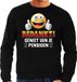 Bellatio Decorations Funny emoticon sweater Bedankt geniet van je pensioen zwart voor heren - VUT Fun / cadeau trui L