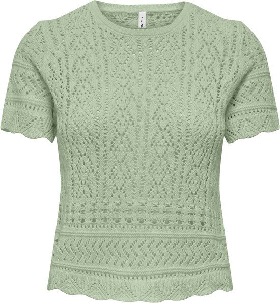 ONLY ONLELKE LIFE SS STRUCTUR O-NECK KNT NOOS T-shirt Meisjes S Lichtgroen