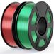 Filament PLA soie, 2 kg, diamètre 1,75 mm, rouge et vert, tolérance dimensionnelle ±0,03 mm