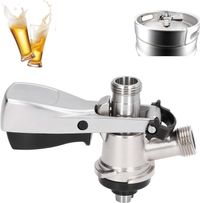 Icecat Keg Coupler S - Bierkraandispenser van Roestvrij Staal - G5/8 Schroefdraad - Connectoren - Bevestigingsdeksels - Veiligheidsoverdrukventiel - Biervatkoppeling