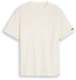 Tom Tailor - T-shirt van katoen - Maat XL - Gardenia White