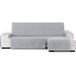 ECOMMERC3 Elastische bankhoes voor chaise longue, extra rechts - bankovertrek chaise long, grijs, met verstelbare elastieken, compatibel met hoekbanken links of rechts