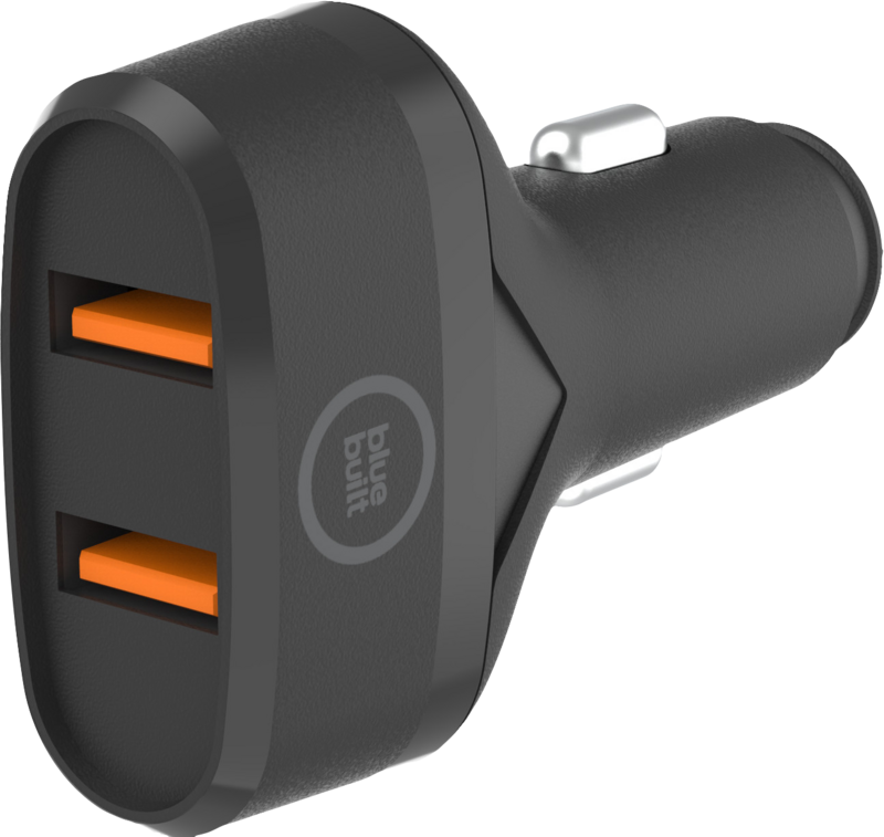 BlueBuilt BlueBuilt Quick Charge Autolader met 2 Usb A Poorten 18W Zwart