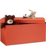 Merkloos Relaxdays Opbergbank Oranje Kunstleer Opvouwbaar 85L 300kg