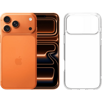 Apple iPhone 17 Pro Max 1TB Oranje + BlueBuilt Protective Back Cover Transparant