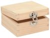 Merkloos Houten kistje - 7 x 7 x 4 cm - onbedrukt - hobby sieradenkistje - beschilderen - verven