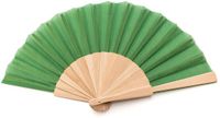 Merkloos Spaanse waaier - groen - 42 x 23 cm - hout - verkoelend - handwaaier