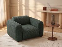 Vente-unique Groene ribfluwelen fauteuil POGNI van Maison Céphy