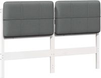 vidaXL Gestoffeerd hoofdbord met hoofdeinde Wit en Lichtgrijs 135 cm