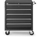 Merkloos / Sans marque HBM gereedschapswagen 5 laden 62 cm zwart met slot, 4 wielen, 125 mm