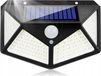 LUMILED Lampe solaire avec détecteur de mouvement, 100 LED, 3 modes. Lampe murale solaire, IP44, adaptée au jardin. Lampe murale de sécurité, lampe d'extérieur