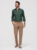 OMBRE Broek - Regular Fit - Katoen - Knopen Donkerbeige XL