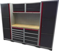 HBM 9 Delig Deluxe Professioneel Modulair Werkplaats Systeem - Metaal - 263 cm