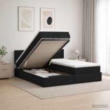Maison Exclusive - Lit plateforme avec matelas et tête de lit, 2 pièces, noir, revêtement en tissu