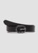 s.Oliver Ceinture en cuir pour femme, noir, quincaillerie argentée