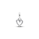PANDORA ME Vrijhand Hart Mini Bedelaar Hanger in sterling zilver met Cubik Cubic Zirkonia, compatibele ME- en Moments armbanden, 793048C00