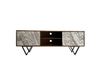 Meuble TV bas 150 cm en bois massif, marron