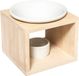 Atmosphera brûleur de parfum pour blocs d'ambre/huile parfumée - céramique/bois - 10 x 10 x 12 cm