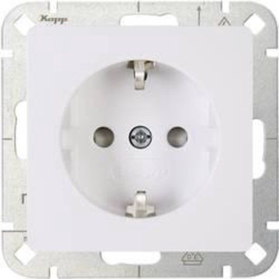 Kopp 920602002 Wandcontactdoos met randaarde Inzetstuk 1-voudig HK05 Arctisch-wit 1 stuk(s)