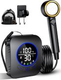 Merkloos / Sans marque SIA APM-R Campingdouche draagbaar 8000mAh met pomp temperatuur display USB oplaadbaar mobiele douche outdoor Zwart
