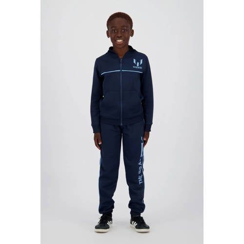 Messi sweatvest + joggingbroek donkerblauw Set Jongens/Meisjes Polyester Opstaande kraag - maat 164