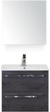 BES LED Seville Badmeubelset 60 cm - Black Oak - Keramische Wastafel Wit Enjoy met Spiegelkast